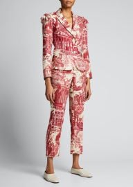 Libertine Toile De Nantes Blazer with Ruffle Cap-Sleeves - at Bergdorf Goodman